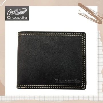 【Crocodile】鱷魚 Urban系列短夾／男用短夾／9卡片短夾 (黑-09805)