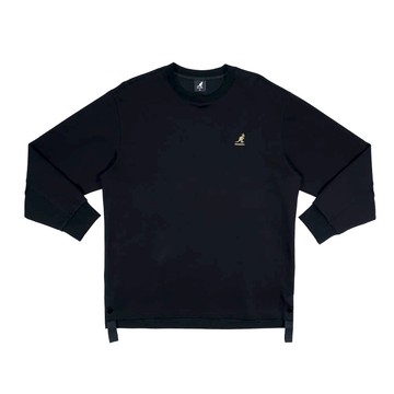 KANGOL 大學T 黑 LOGO 側開岔 長袖 上衣 中性 6555100120