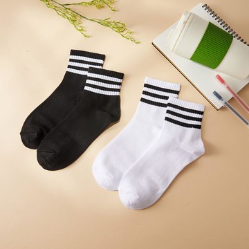學院風三條1/2休閒襪2雙入-多款任選