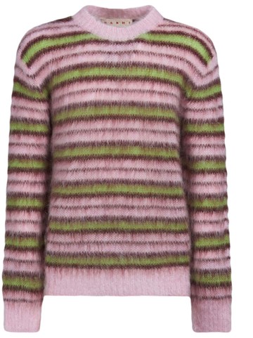Marni - striped mohair-blend jumper - men - Mohair/Polyamide - 44 - Pink