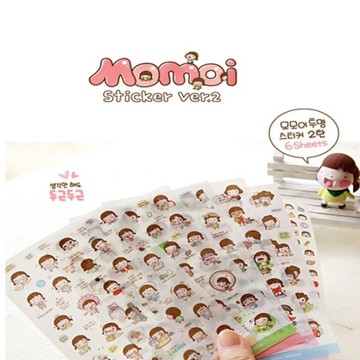 momoi 手帳貼紙 韓國女孩 透明 貼紙 裝飾貼 日記貼紙