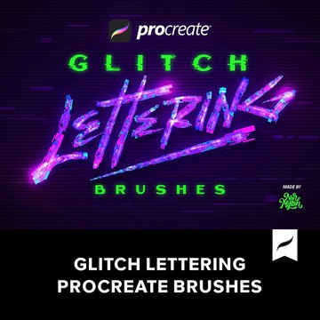 Procreate筆刷 | Glitch Procreate Brushes 20款故障毛刺效果筆刷