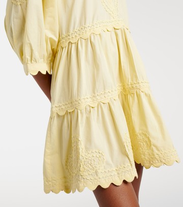 Juliet Dunn Embroidered cotton minidress