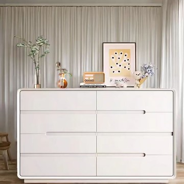 附發票/免運 奶油風實木五斗櫃臥室客廳薄款收納櫃床尾陽臺意式抽屜收納櫃整裝 YJ/AL 公司貨 快速出貨