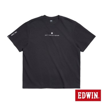 EDWIN 男裝 吸濕排汗小字印花涼感短袖T恤-黑色