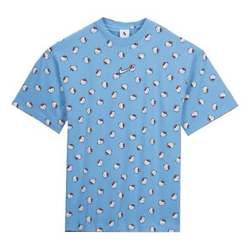 Nike x Hello Kitty Crossover SS22 Cat Full Print Pullover Short Sleeve Blue