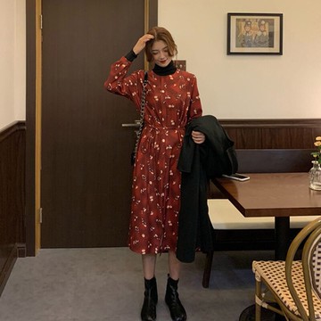 氣質女神范法式2022年新款春款長裙超仙女裝復古韓版車厘子連衣裙