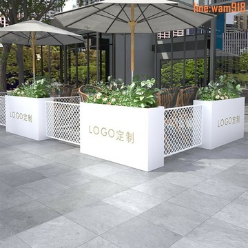 【店長推薦】戶外隔斷不銹鋼花箱室外鐵藝組合花器花架售樓部廣清倉耐用庭院