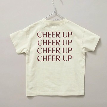 日本 BRANSHES - 清爽標語短袖上衣-CHEER UP-象牙白