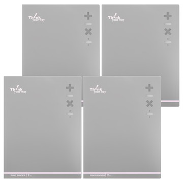 DaTaBanK 三田文具 A4 加減乘除 小4孔資料夾 31x25.5x2.5公分  灰色  1組