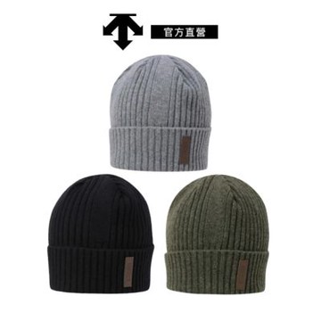 【DESCENTE】迪桑特 中性 羊絨毛帽 針織帽 (黑色/灰色/綠色)