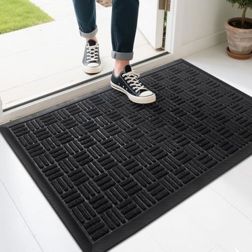跨境室外門墊60*90cm 家用橡膠防滑地墊耐臟條紋入戶腳墊進門地毯