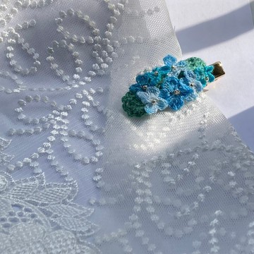 【手作飾品系列】 鉤針編織  滿滿紫陽花髮夾