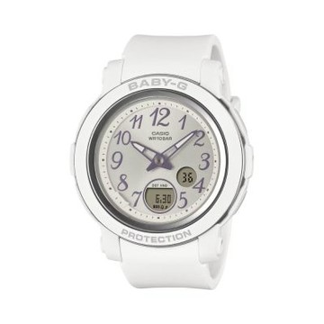 CASIO卡西歐 BABY-G 充滿活力 金屬優雅 電子錶款 白色 BGA-290SA-7A_41.5mm