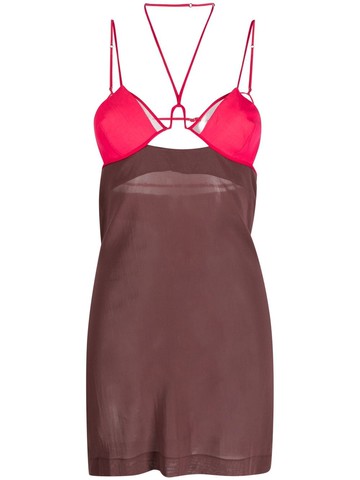 Nensi Dojaka - cut-out cotton minidress - women - Cotton - XS - Brown