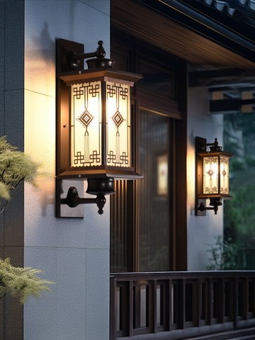 免運 太陽能壁燈超亮戶外防水大門口別墅外牆陽台室外新中式復古庭院燈