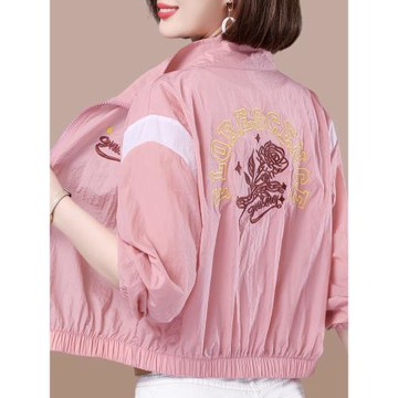 冰絲防曬衣女款2026新款夏季輕薄開衫防紫外線短款外套刺繡防曬服