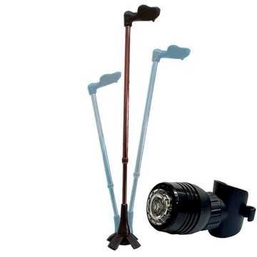 【海夫健康生活館】喜多 台灣專利 第一代 人體工學握把 可站立手杖+萬用拐杖燈(HITO669)