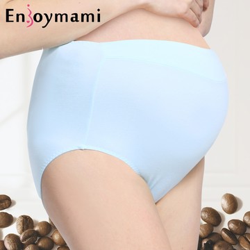 Enjoymami 科技機能超彈性咖啡紗抑菌孕婦/高腰內褲-清新藍 H-IS1408003-B0