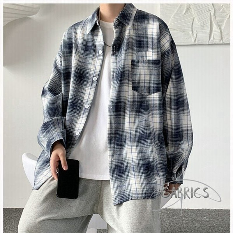 カッコイイ シャツ ブラウス 大きいサイズ 長袖 ゆったりシャツ メンズ 着こなし トップス チェック柄シャツ 長袖シャツ 春 夏 秋 冬 通販 Lineポイント最大get Lineショッピング