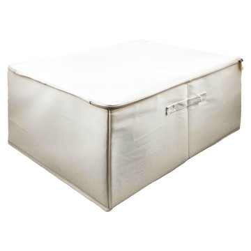 SHIMOYAMA 帶視窗可折疊布藝收納箱 60L  40 x 50 x 30cm  米白色  1個