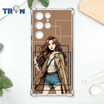 TRON 三星 S23 Ultra 雜誌風女孩 四角防摔 軟殼 手機殼