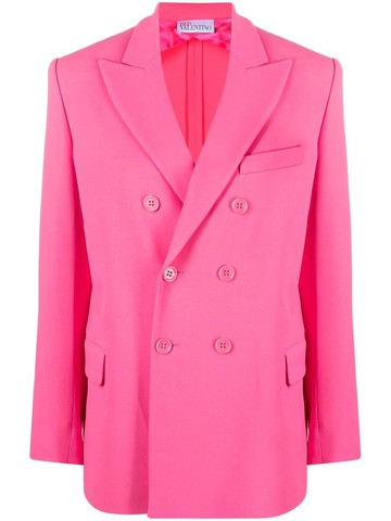 RED Valentino - double-breasted blazer - women - Viscose/Acetate/Elastane/Viscose/Cupro - 42 - Pink