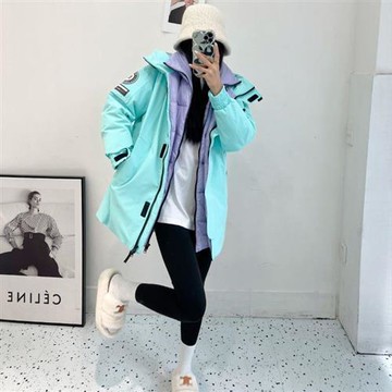 【米蘭精品】羽絨外套鵝絨夾克-90%含絨中長款工裝收腰女外套3色74ia79