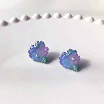 小花叢夾式/針式耳環