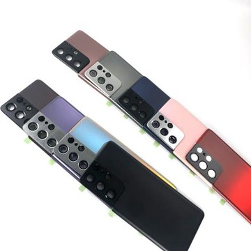 適用三星S21Ultra后蓋 G9980外殼玻璃+鏡框 電池后蓋板 21U后殼屏