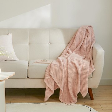 arpeggio basic 莫代爾華夫格棉被兼床罩  粉紅色  超級單人 (150 x 200 公分)