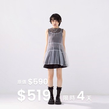 點點蛋糕剪接造型細肩罩衫 兩色售