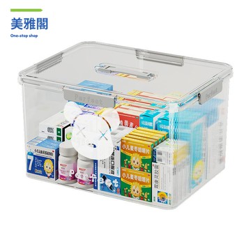 家用 藥品醫療箱帶蓋手提防塵醫用急救箱 收納箱 加厚常備藥大號藥箱mjg8091