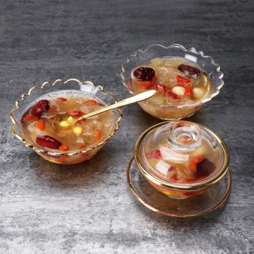 透明玻璃小碗甜品碗家用米飯碗套裝燕窩碗沙拉碗銀耳羹碗燕窩盅