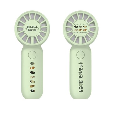 手持風扇 TRON 迷你手持風扇 綠色 天竺鼠 三檔風速 防丟掛繩 充電風扇