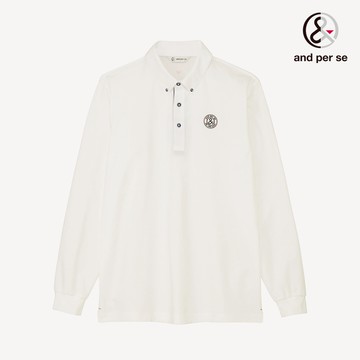 【and per se】男款舒適吸汗速乾彈性材質白色POLO衫 DGW29315