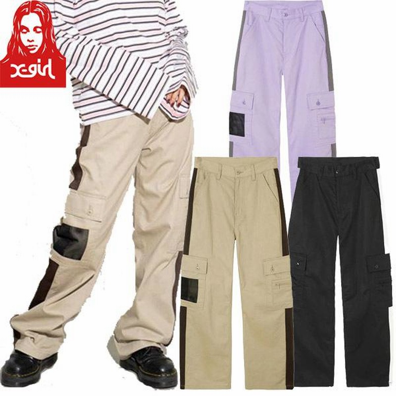 エックスガール X-GIRL SIDE LINE WORK PANTS サイドライン ワーク