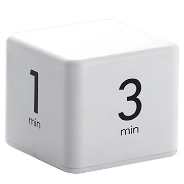 EZlife 翻轉時間立方定時器  白色系  1個