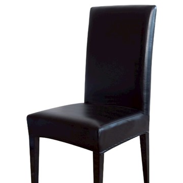 Osun 純色彈力仿真皮PU椅子套酒店賓館家用餐椅套 CE472E  黑色  2個  50 x 45 x 65cm