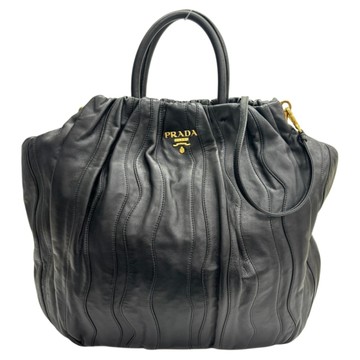 PRADA 普拉達 黑色 皮革 两用包 【二手名牌BRAND OFF】