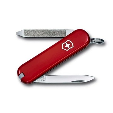【Victorinox 瑞士維氏】瑞士刀 ESCORT 6用刀 58mm-紅(0.6123)【墊腳石】