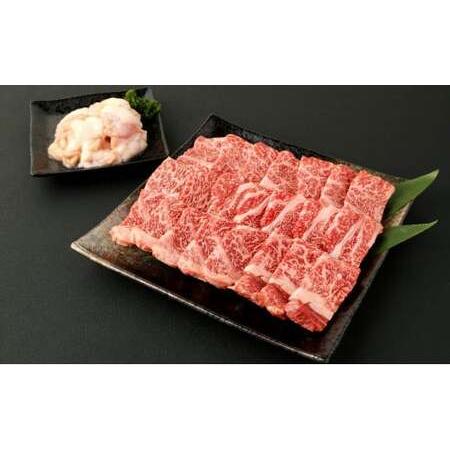 ふるさと納税 あか牛 赤身 焼肉 セット 500g(カタ350g・ホルモン150g) 2種類 肉 お肉 牛肉 和牛 焼き肉 くまもとあか牛 熊本県西原村