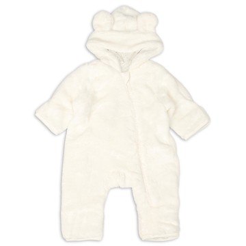 akachan honpo - 刷毛哈倫包屁衣-象牙白色