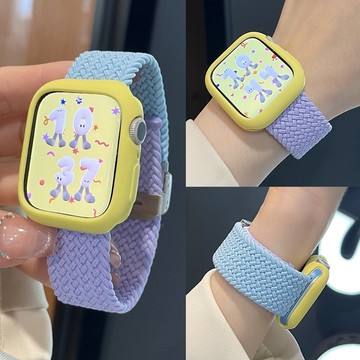 尼龍新款套裝 夏季清新色彩 適用 Apple Watch 11代 10代 9 8 7 6 SE 錶帶 46mm 42mm