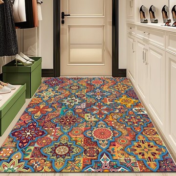 跨境地毯家用入戶門廳玄關樓梯防滑地墊客廳滿鋪過道歐美風地毯[][DD190109]