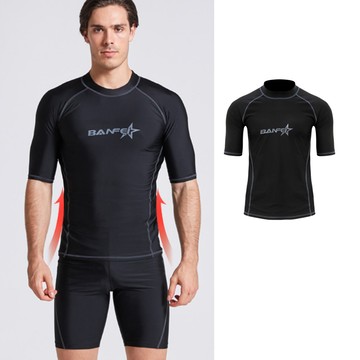 Biki，M-2L星爵男泳衣短袖浮潛泳裝(單短袖)