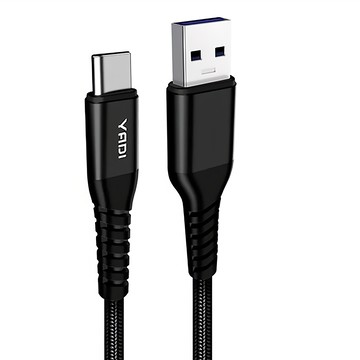 YADI 亞第 type C to type C 100W 全支援快充傳輸線 5A大電流 200cm  黑色  1條