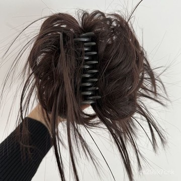 KEKE💗抓夾鷄窩頭假髮丸子頭 辣妹淩亂懶人蓬鬆盤髮器 大抓夾朋剋鷄窩假髮 透氣 逼真 新款 輕薄 修顔 無痕 增髮