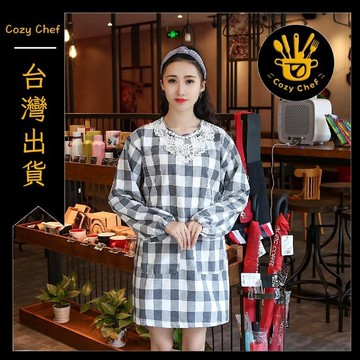 ✨️臺灣出貨✨️暖廚小築✅可開發票圍裙長袖防水防油廚房做飯圍裙護衣罩衣成人圍腰圍裙韓版時尚包郵