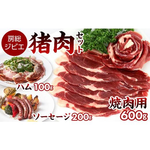 ふるさと納税 千葉県 富津市 ALSOKの房総ジビエ「猪肉」BBQセット（焼肉用600g＆ハム・ソーセージ約300g）